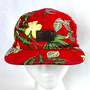 Vans Tropical Floral Red & Green Adjustable Strap back Hat Classic 5 Panel VGUC